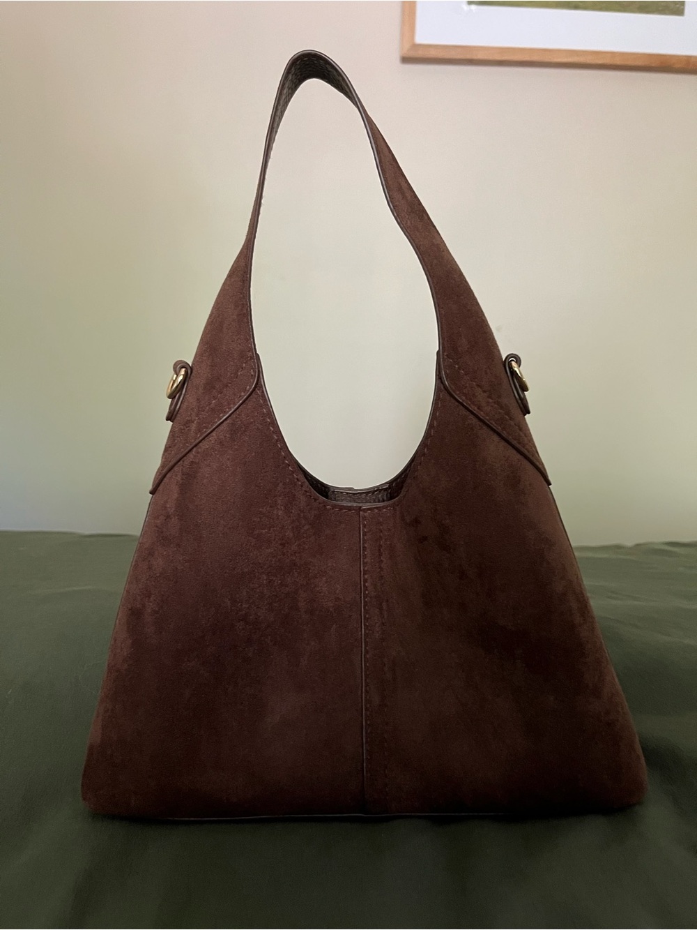 Brown Suede Shoulder Bag